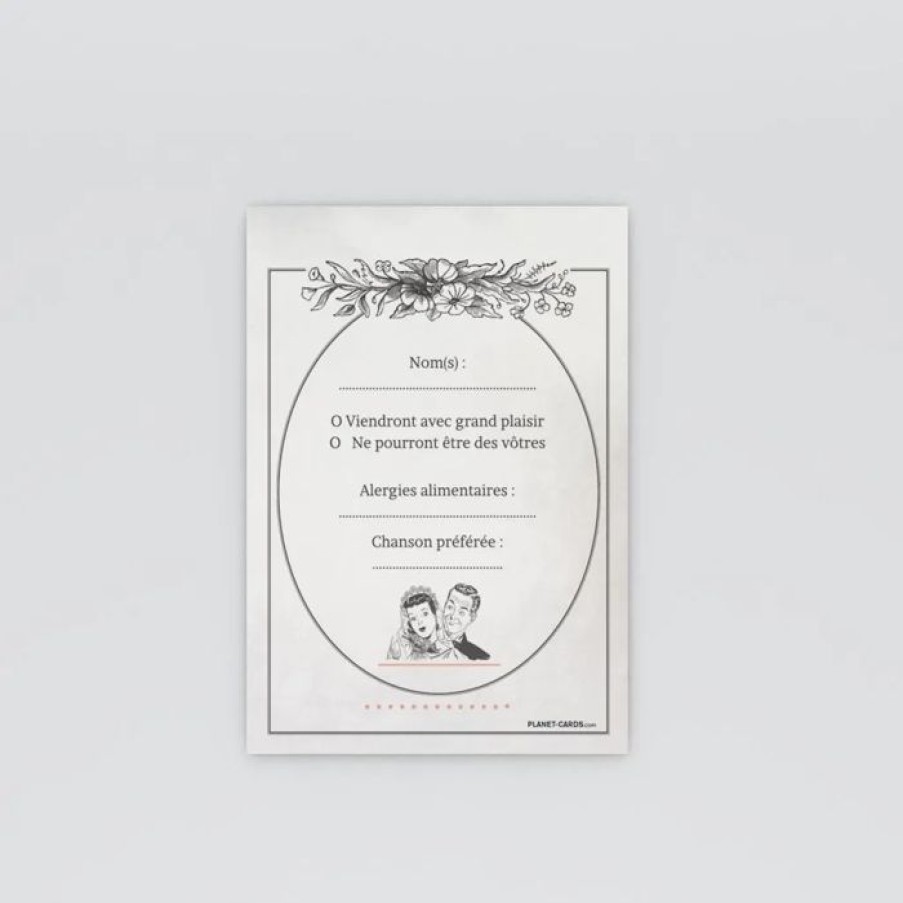 Clearance Planet cards Coupon-Reponse Mariage Journal Ancien