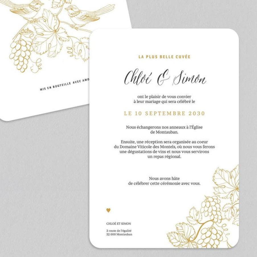 Best Planet cards Faire-Part Mariage Oiseaux Et Vignes