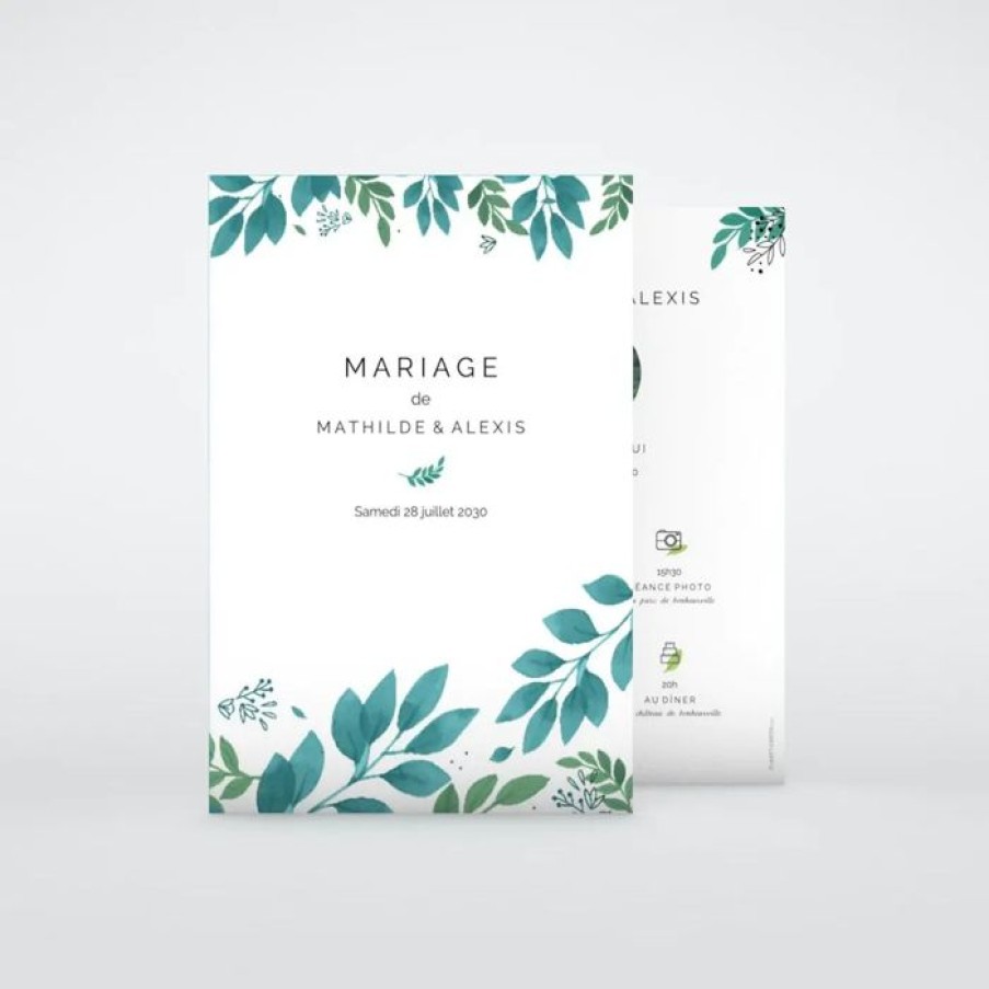 New Planet cards Faire-Part Mariage Petites Feuilles