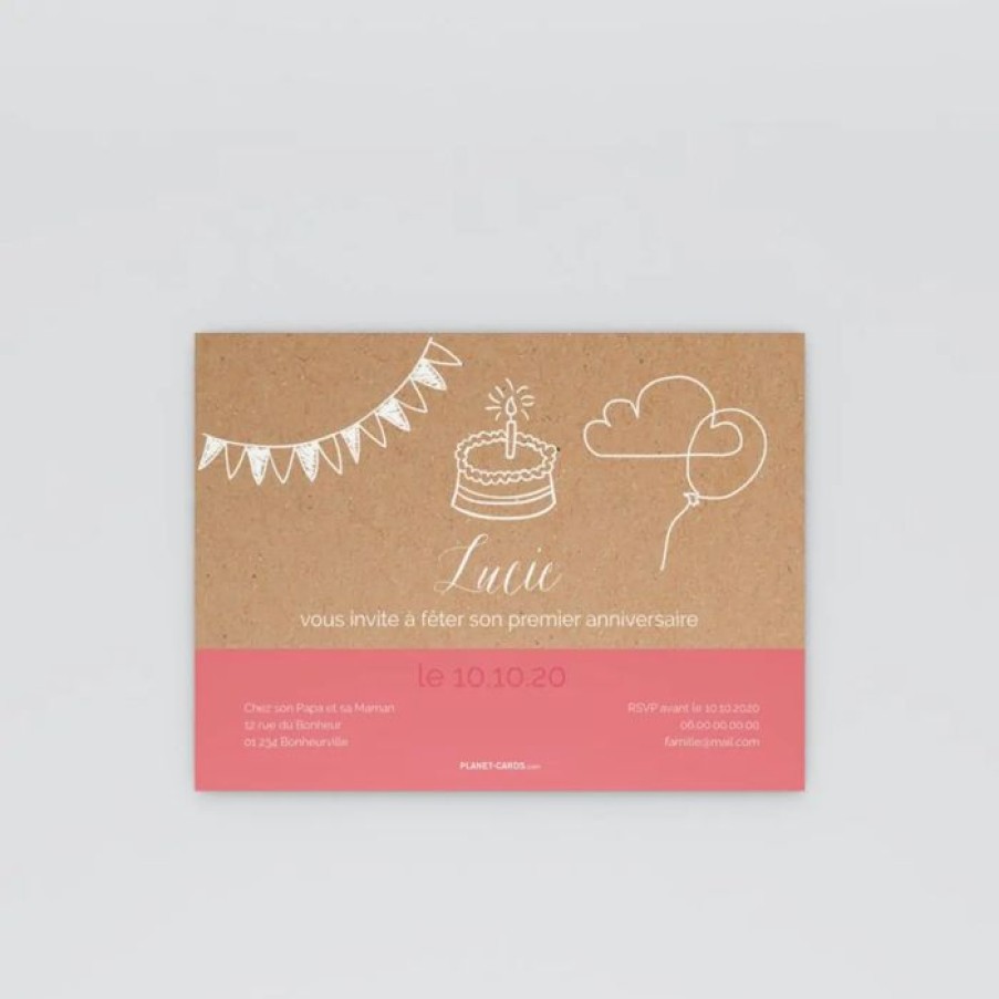 Best Planet cards Carte Invitation Anniversaire Kraft Et Dessins