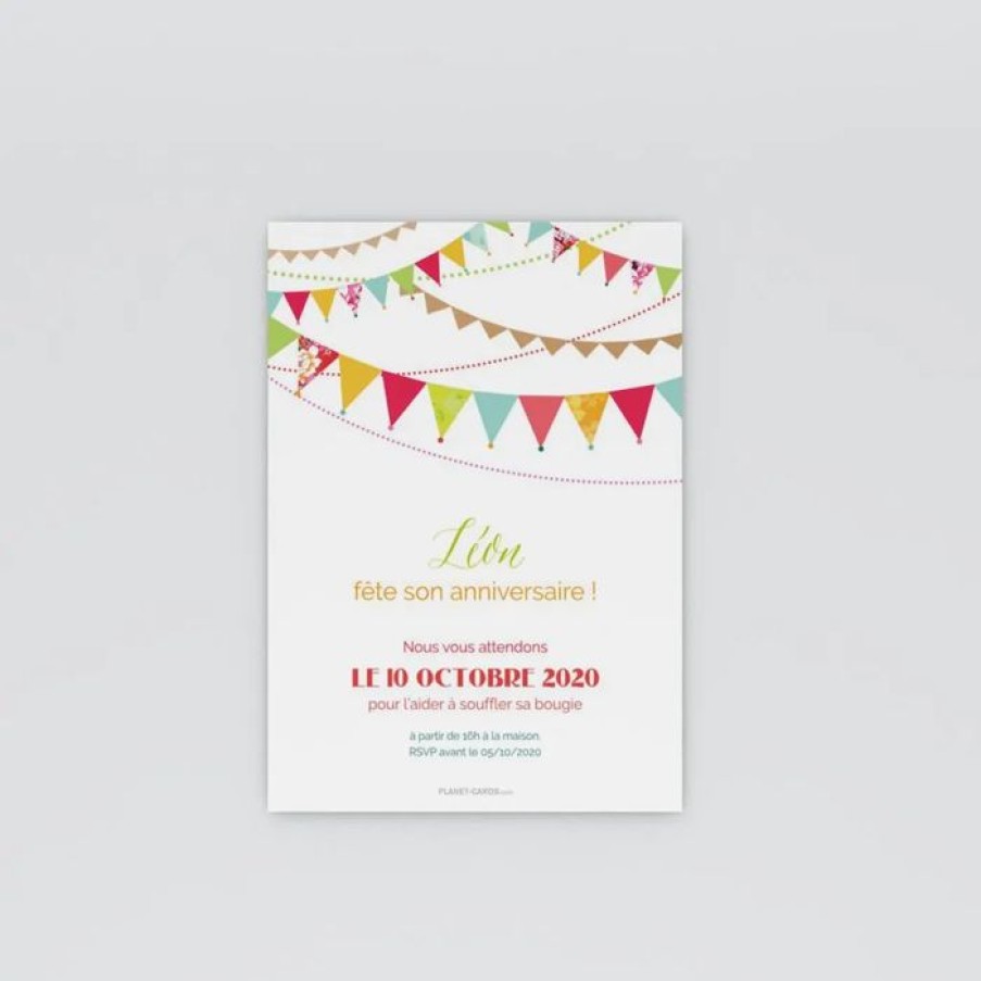 Clearance Planet cards Carte Invitation Anniversaire 12 Mois Et Fanions