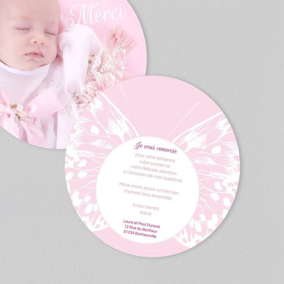 Wholesale Planet cards Remerciement Bapteme Petit Papillon