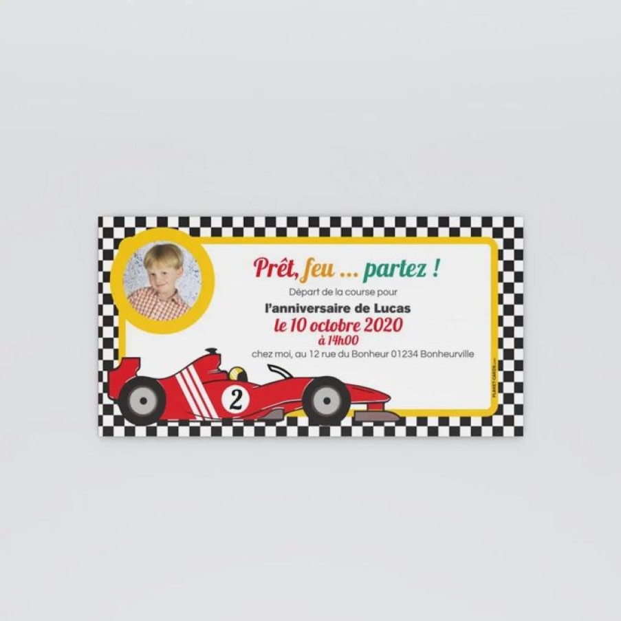 Clearance Planet cards Carte Invitation Anniversaire Voiture De Course