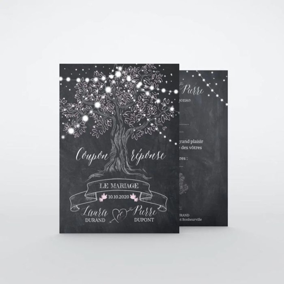 New Planet cards Coupon-Reponse Mariage Arbre Lumineux