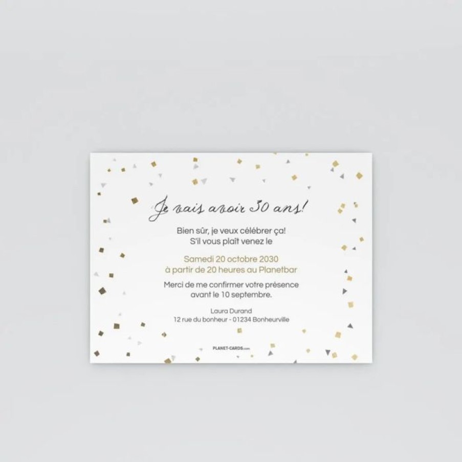 Wholesale Planet cards Carte Invitation Anniversaire Confettis Dores Et Argentes