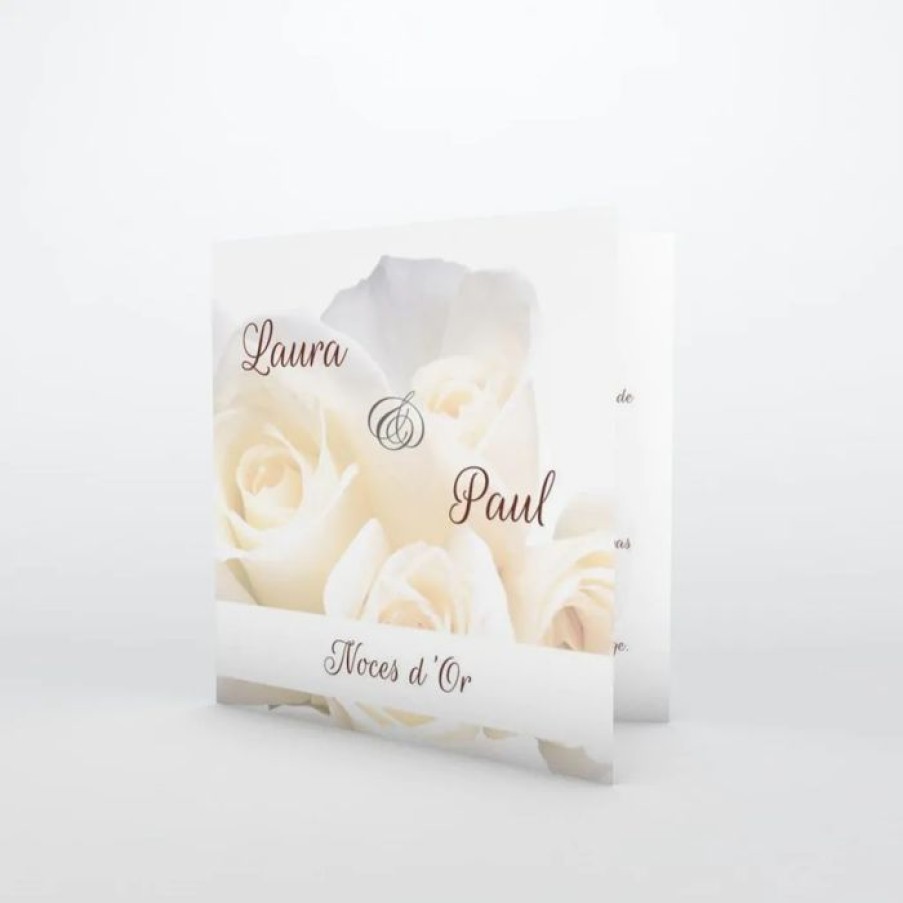 New Planet cards Carte Invitation Anniversaire De Mariage Roses Noce D'Or