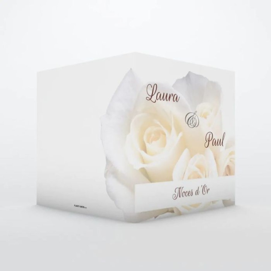 New Planet cards Carte Invitation Anniversaire De Mariage Roses Noce D'Or