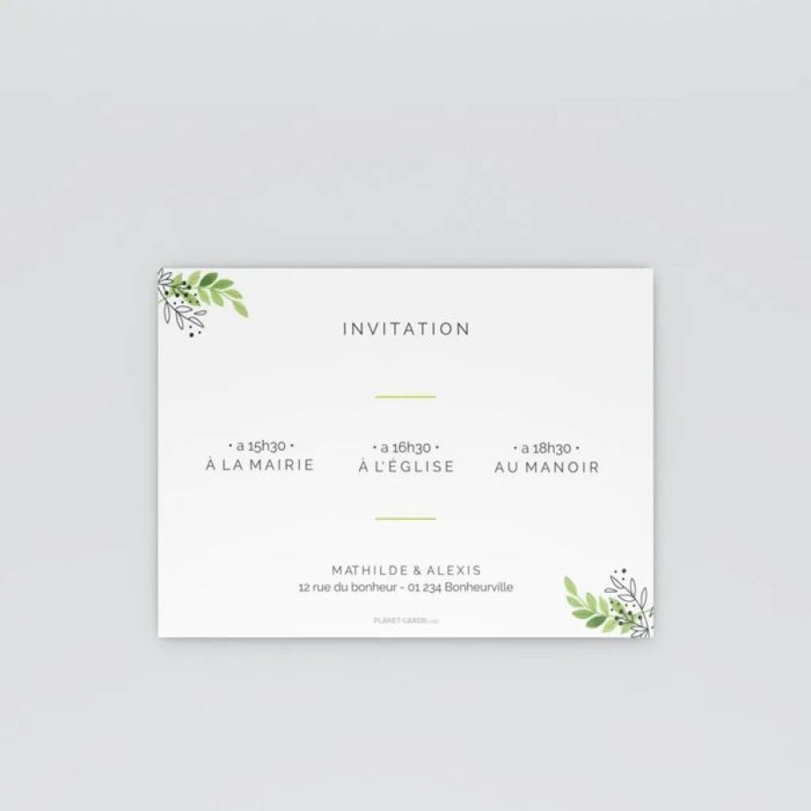 Hot Planet cards Carte D'Invitation Mariage Oui Fleuri