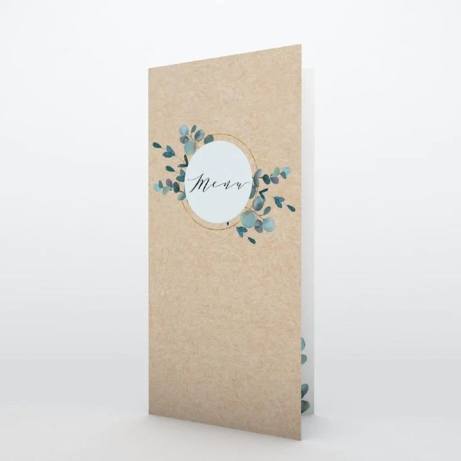 Clearance Planet cards Menu De Mariage Eucalyptus Kraft