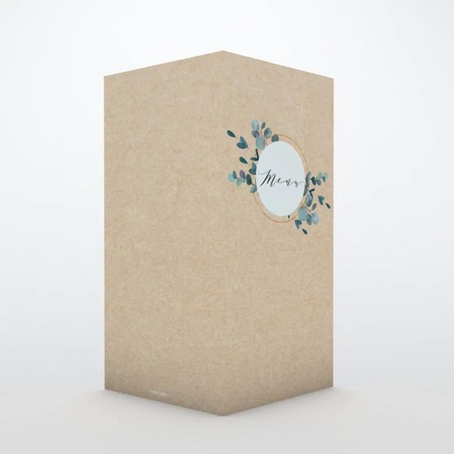 Clearance Planet cards Menu De Mariage Eucalyptus Kraft