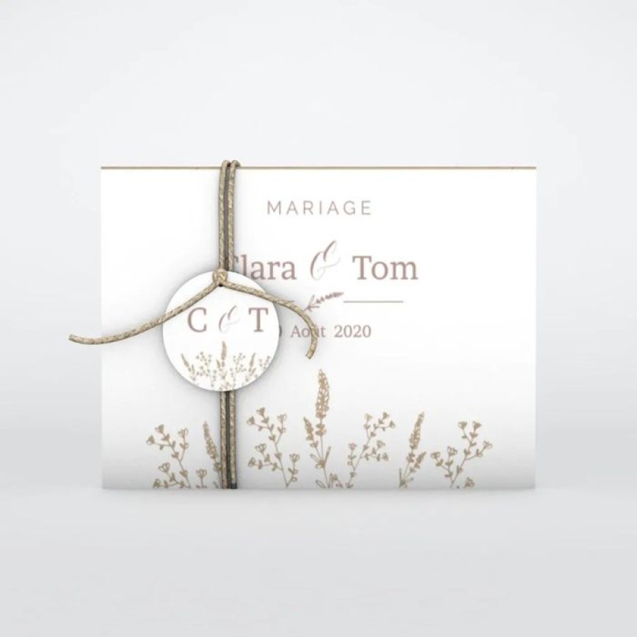 New Planet cards Faire-Part Mariage Feuilles Sur Kraft