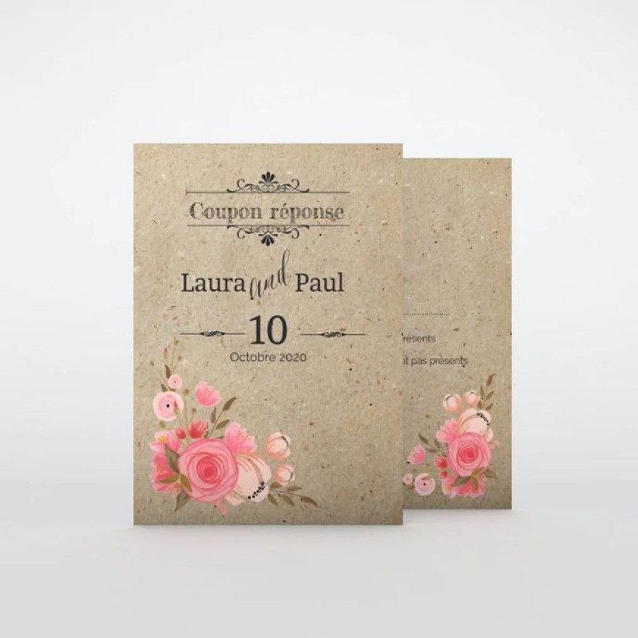 Wholesale Planet cards Coupon-Reponse Mariage Vintage Champetre