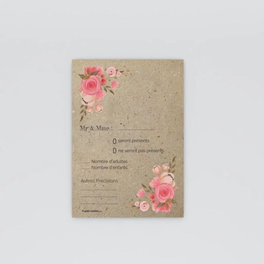 Wholesale Planet cards Coupon-Reponse Mariage Vintage Champetre