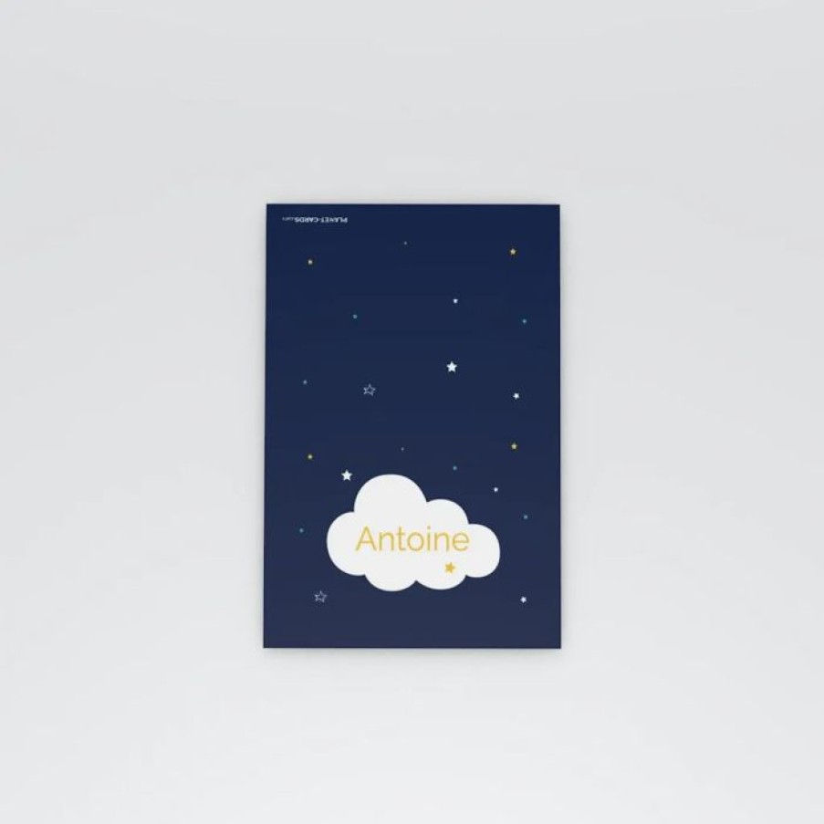 New Planet cards Marque Place Bapteme Nuage Et Etoiles