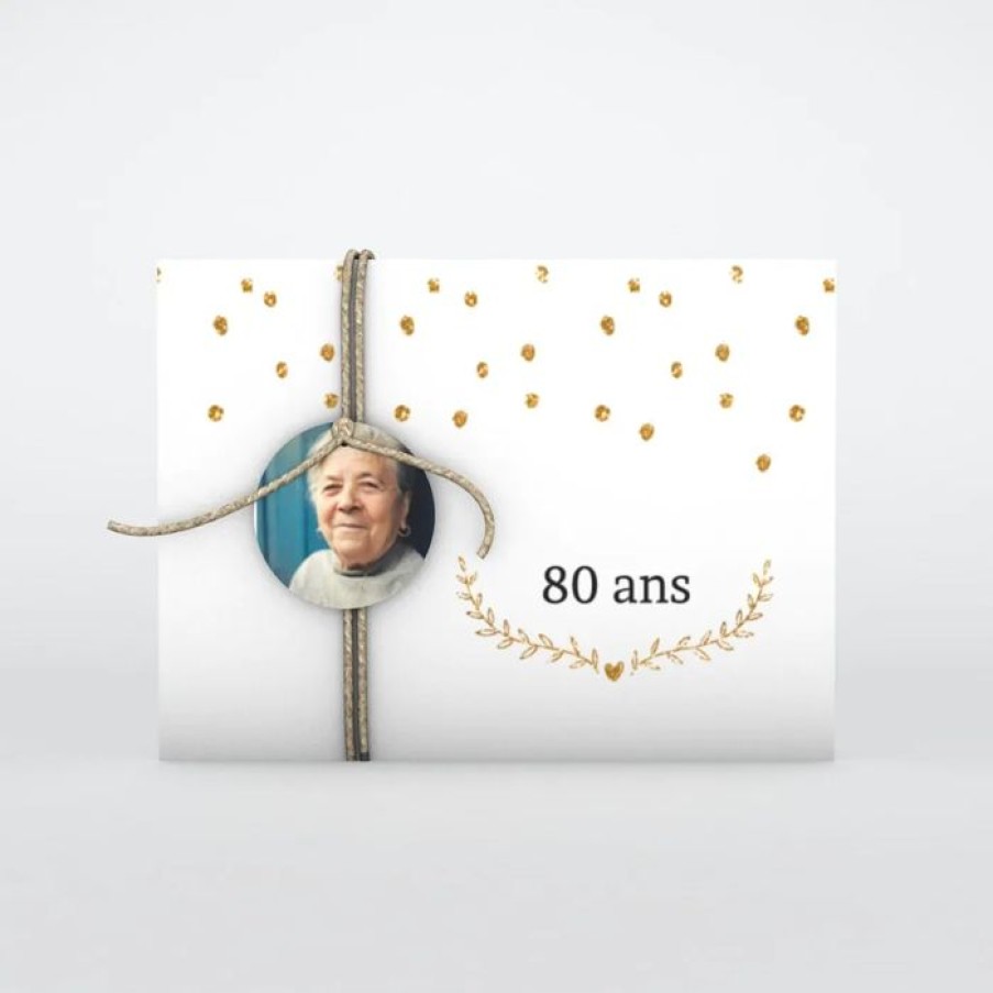 New Planet cards Carte Invitation Anniversaire 80 Ans En Or