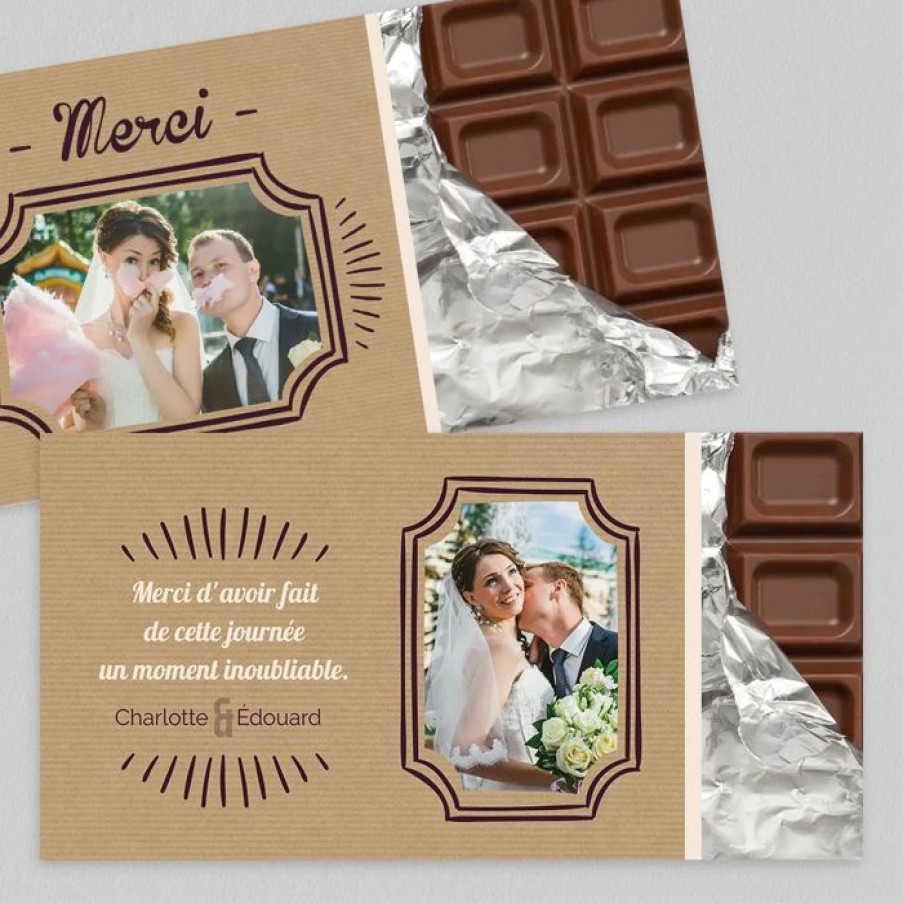 Wholesale Planet cards Remerciement Mariage Tablette Chocolat