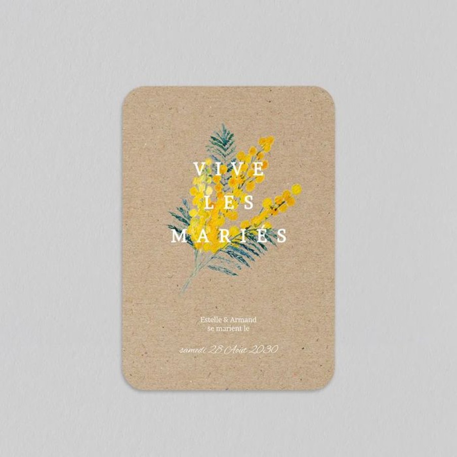 Online Planet cards Faire-Part Mariage Bouquet De Mimosa