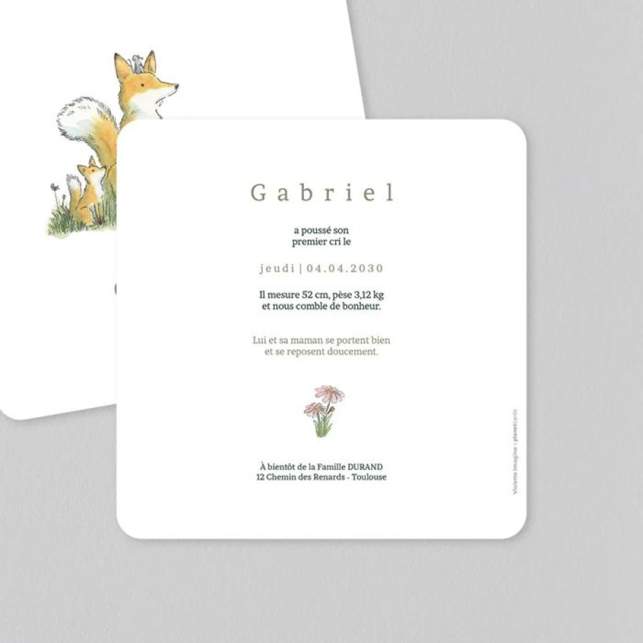 Wholesale Planet cards Faire Part Naissance Famille Renard