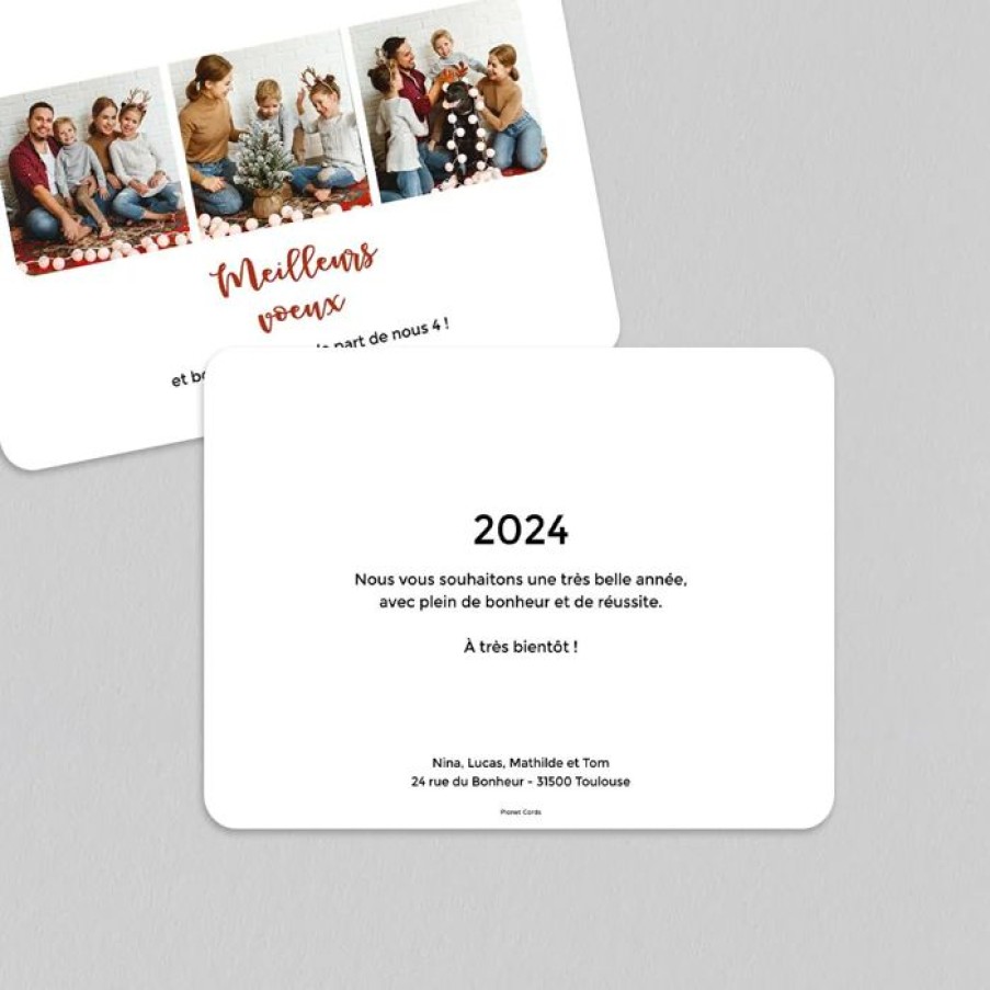 Hot Planet cards Carte De Voeux Jolie Typo Voeux Et Famille