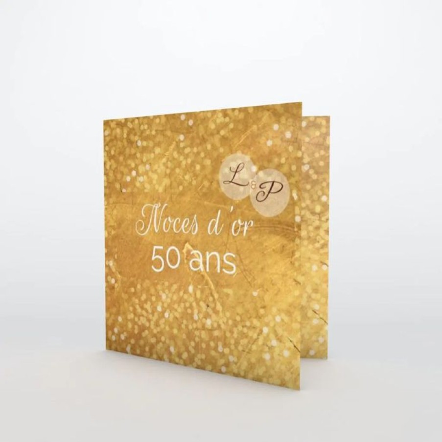 Online Planet cards Carte Invitation Anniversaire De Mariage Or