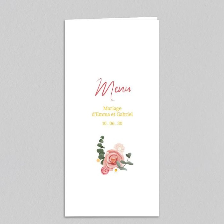 Wholesale Planet cards Menu De Mariage Couronne Roses