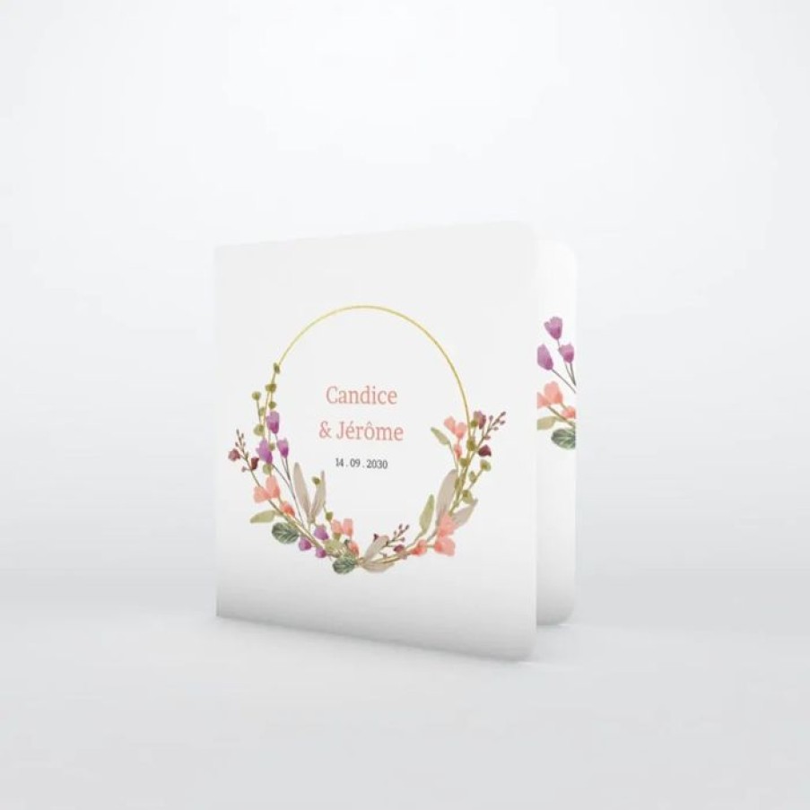 Hot Planet cards Faire-Part Mariage Fleurs En Couronne