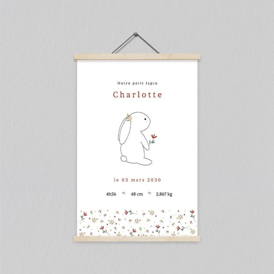 Wholesale Planet cards Affiche Naissance Lapin Liberty 20X30