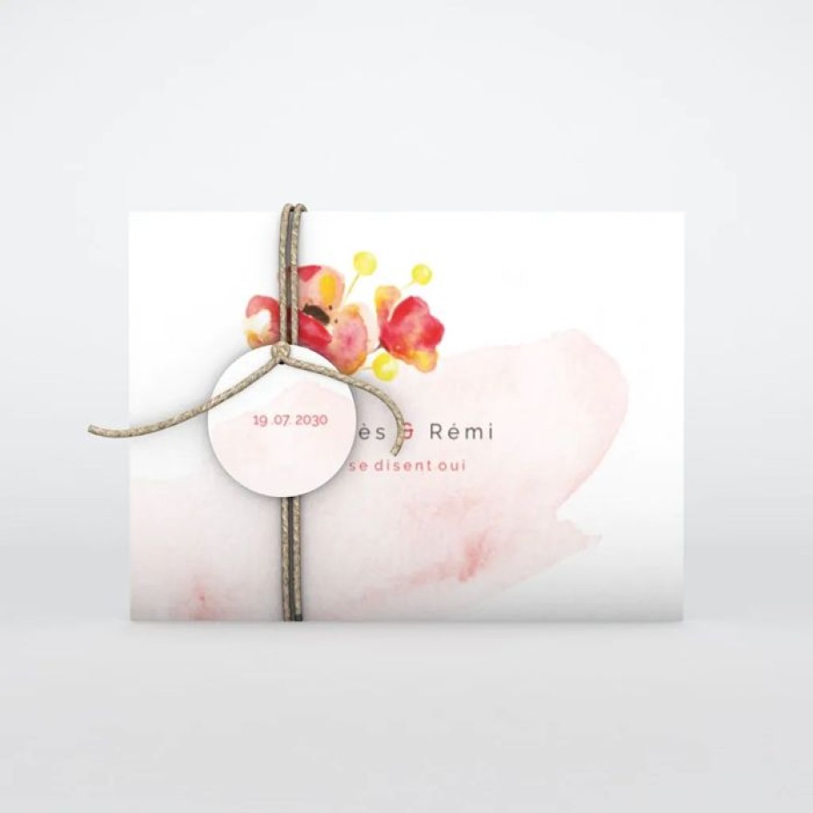 Online Planet cards Faire-Part Mariage Coquelicot Delicat