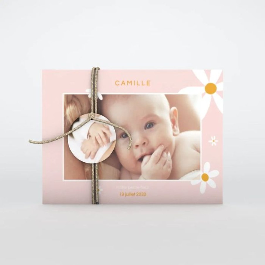 Wholesale Planet cards Faire Part Naissance Notre Jolie Fleur En Photo