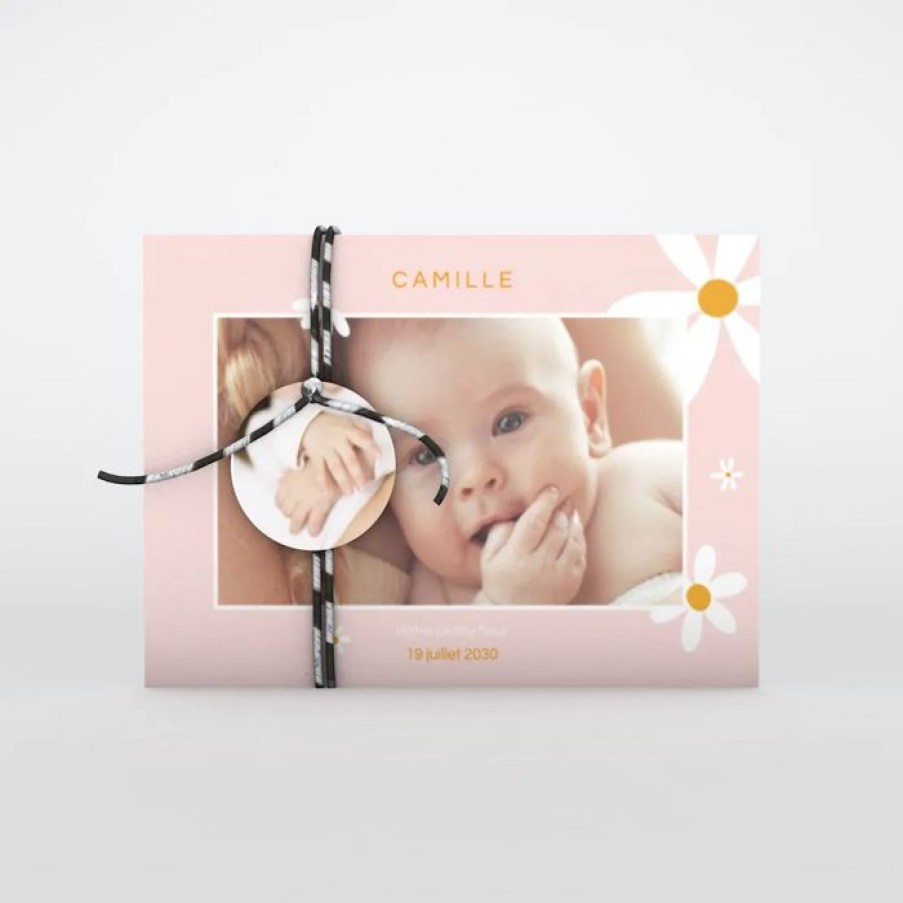 Wholesale Planet cards Faire Part Naissance Notre Jolie Fleur En Photo