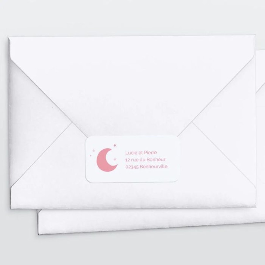 Online Planet cards Stickers Pour Enveloppes Naissance Lune Etoilee