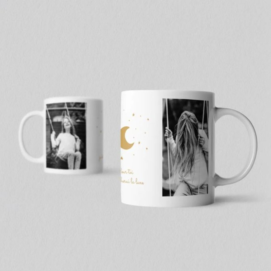 New Planet cards Mug Photo Lune Ceramique