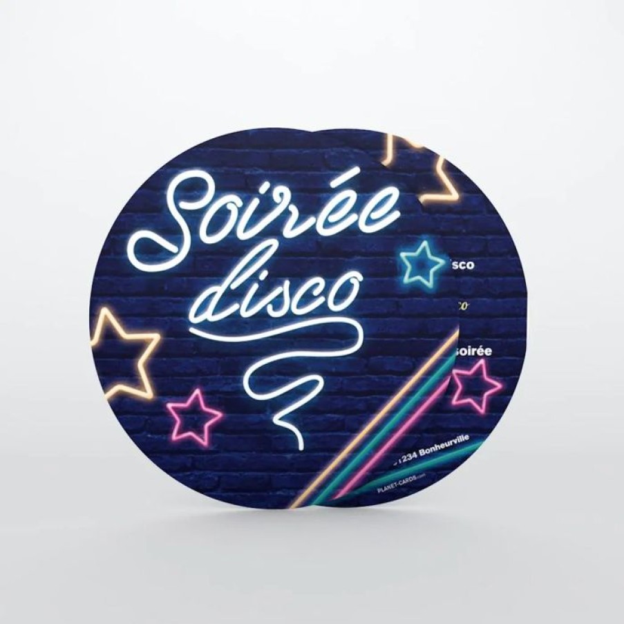 Clearance Planet cards Carte Invitation Anniversaire Disco Neon