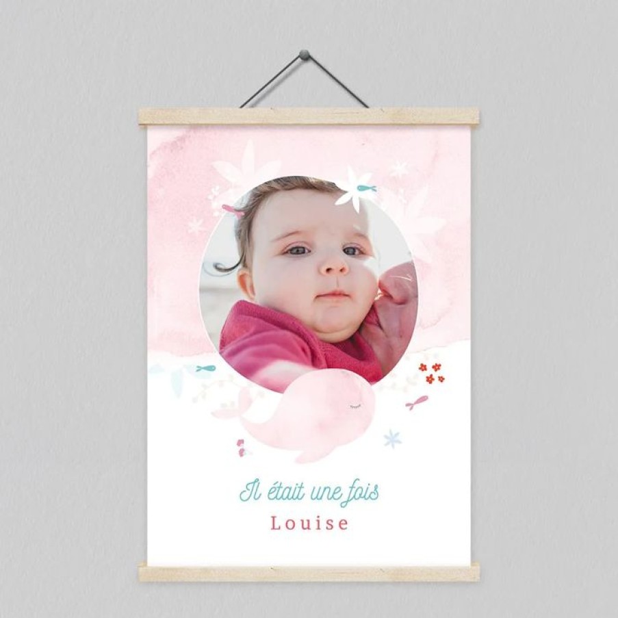 Online Planet cards Affiche Naissance Ocean Et Baleine Rose