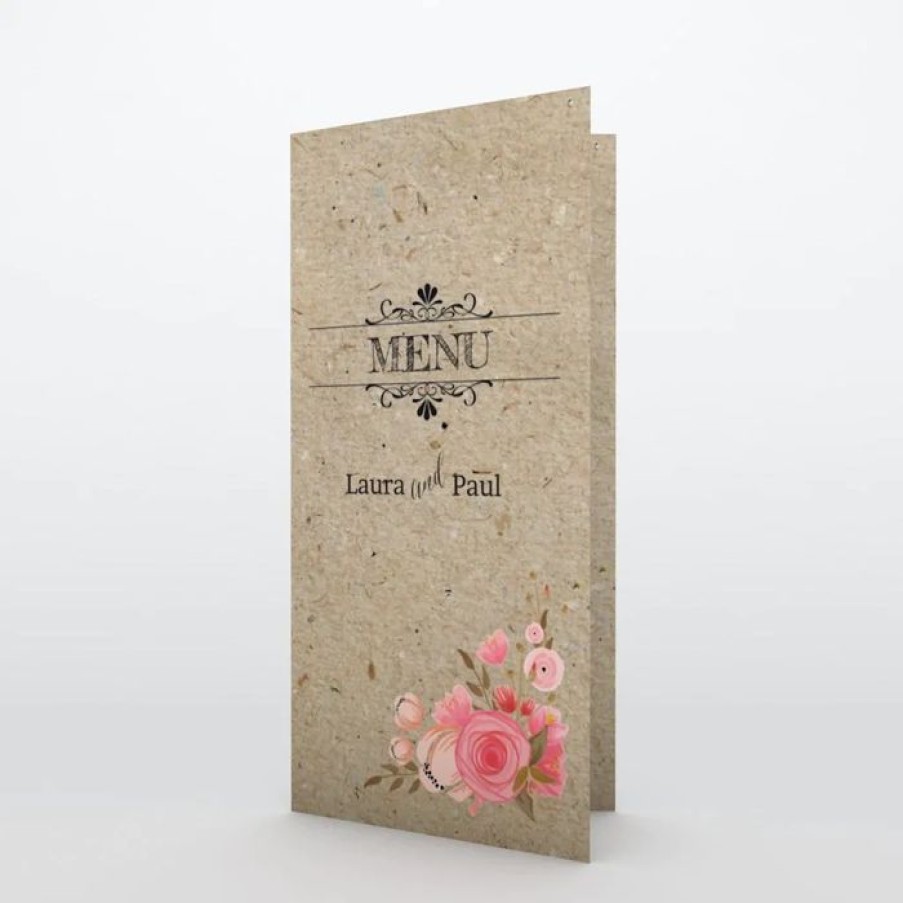 New Planet cards Menu De Mariage Vintage Champetre