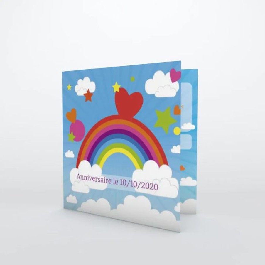 Online Planet cards Carte Invitation Anniversaire Joli Arc-En-Ciel