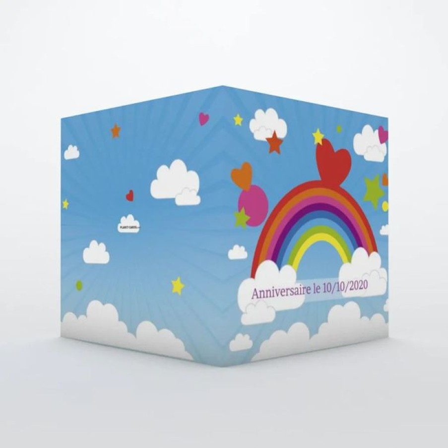 Online Planet cards Carte Invitation Anniversaire Joli Arc-En-Ciel