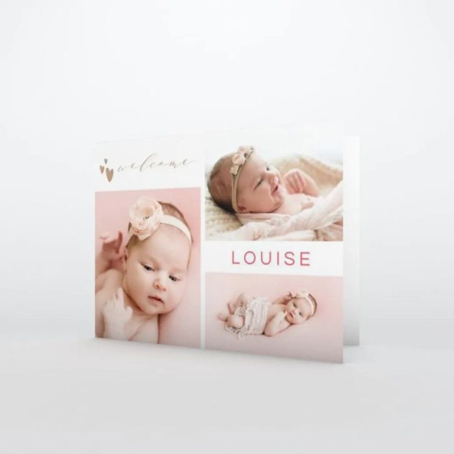 Online Planet cards Faire Part Naissance Coeur Kraft