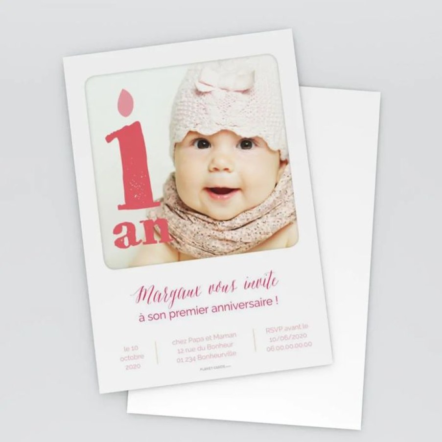 New Planet cards Carte Invitation Anniversaire Photo Et Bougie